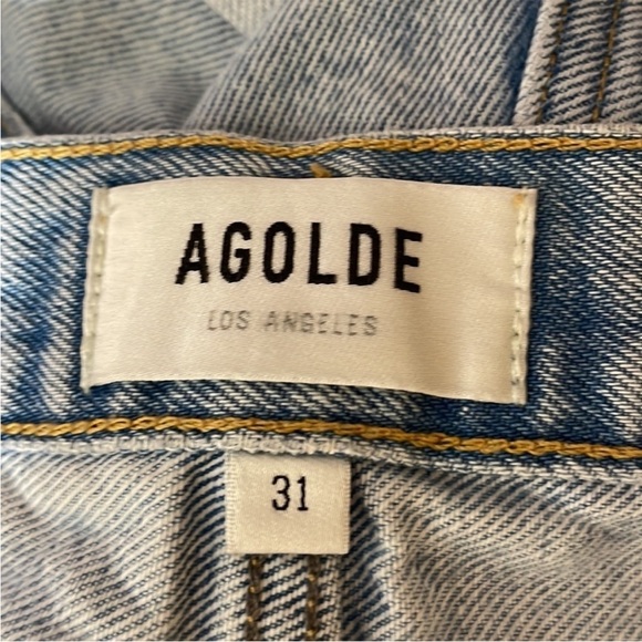 NEW! AGOLDE Parker Button Fly High Waist Distressed Denim Shorts. 31. - Picture 4 of 12